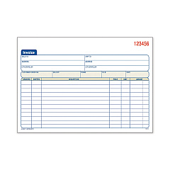 Adams Two-Part Invoice Book, Two-Part Carbonless, 5.56 x 8.44, 1/Page, 50 Forms (DC5840)