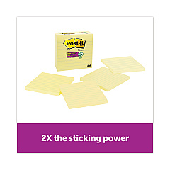 Post-it Notes Super Sticky Pads in Canary Yellow, Note Ruled, 4" x 4", 90 Sheets/Pad, 4 Pads/Pack (70005166353)
