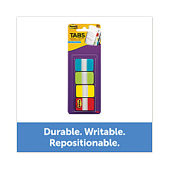 Post-it 1" Wide Tabs with Dispenser, Aqua, Lime, Red, Yellow, 88/Pack (70005179232)