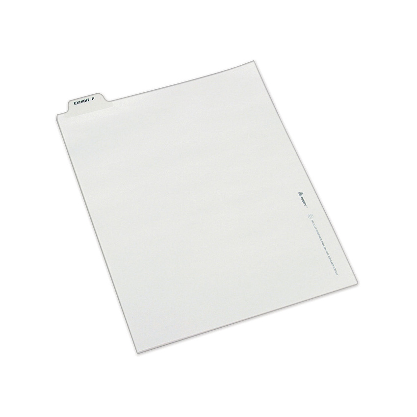 Avery-Style Preprinted Legal Bottom Tab Dividers, Exhibit P, Letter, 25/Pack (12389)