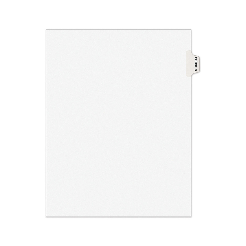 Avery-Style Preprinted Legal Side Tab Divider, Exhibit B, Letter, White, 25/Pack, (1372) (01372)