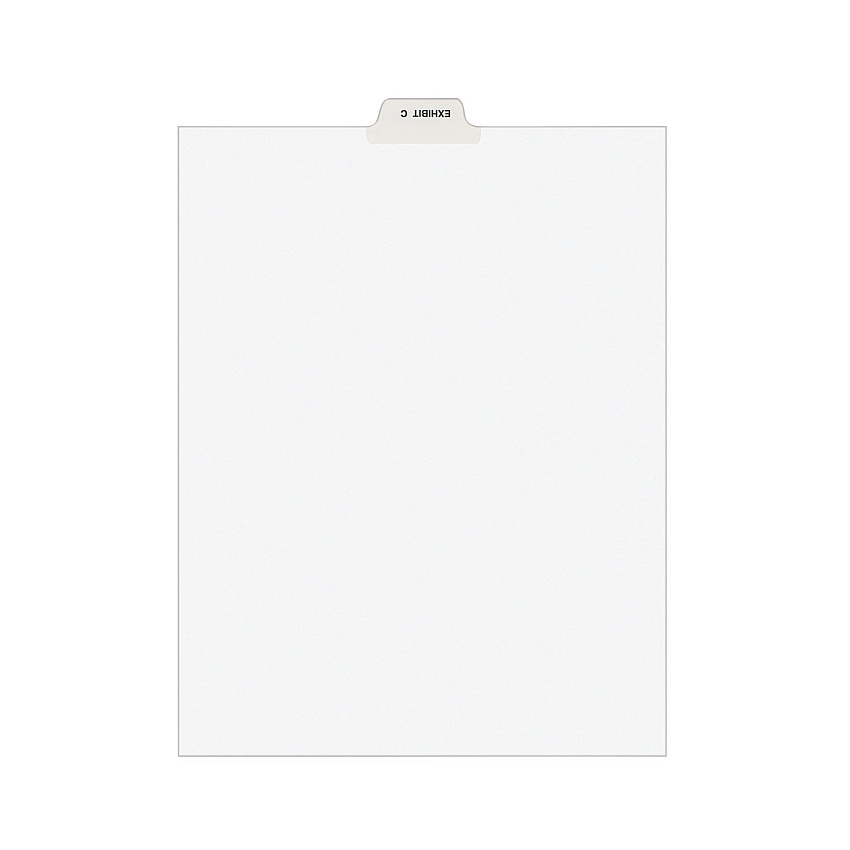 Avery-Style Preprinted Legal Bottom Tab Divider, Exhibit C, Letter, White, 25/PK (11942)