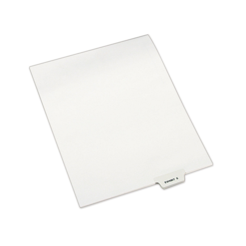Avery-Style Preprinted Legal Bottom Tab Dividers, Exhibit S, Letter, 25/Pack (12392)