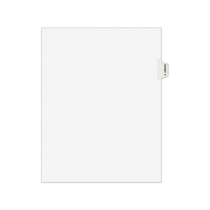 Avery-Style Preprinted Legal Side Tab Divider, Exhibit C, Letter, White, 25/Pack, (1373) (01373)