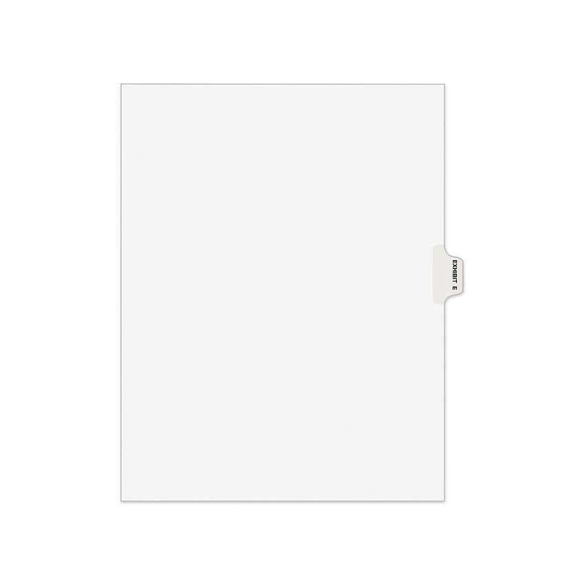 Avery-Style Preprinted Legal Side Tab Divider, Exhibit E, Letter, White, 25/Pack, (1375) (01375)