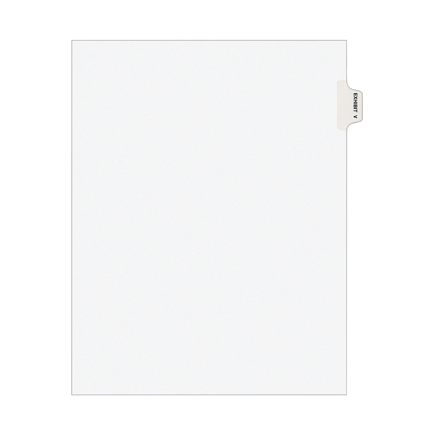 Avery-Style Preprinted Legal Side Tab Divider, Exhibit V, Letter, White, 25/Pack, (1392) (01392)