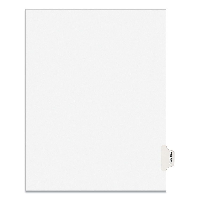 Avery-Style Preprinted Legal Side Tab Divider, Exhibit I, Letter, White, 25/Pack, (1379) (01379)