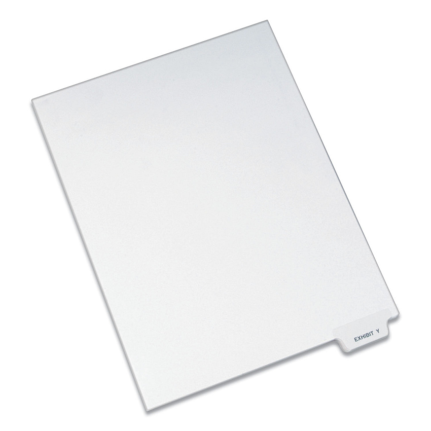 Avery-Style Preprinted Legal Bottom Tab Dividers, Exhibit Y, Letter, 25/Pack (12398)