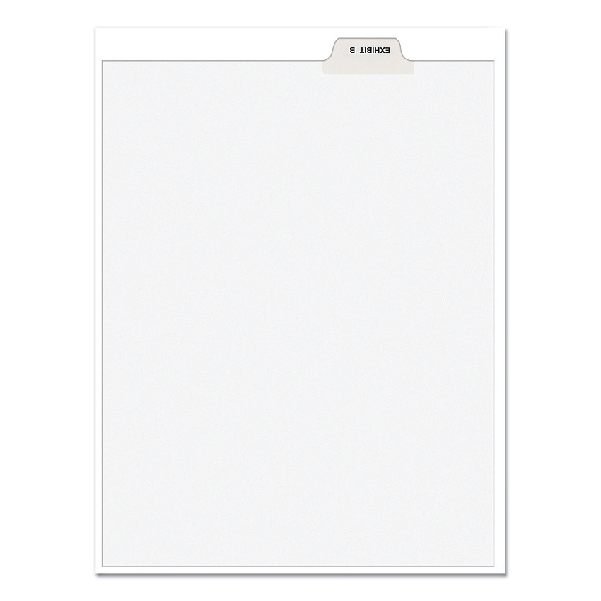 Avery-Style Preprinted Legal Bottom Tab Divider, Exhibit B, Letter, White, 25/PK (11941)