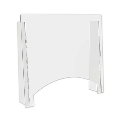 deflecto Counter Top Barrier with Pass Thru, 27" x 6" x 23.75", Polycarbonate, Clear, 2/Carton (PBCTPC2724P)