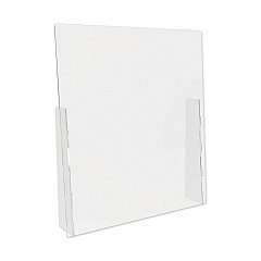 deflecto Counter Top Barrier with Full Shield, 31.75" x 6" x 36", Polycarbonate, Clear, 2/Carton (PBCTPC3136F)