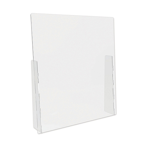 deflecto Counter Top Barrier with Full Shield, 31.75" x 6" x 36", Polycarbonate, Clear, 2/Carton (PBCTPC3136F)