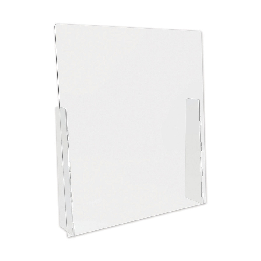 deflecto Counter Top Barrier with Full Shield, 31.75" x 6" x 36", Polycarbonate, Clear, 2/Carton (PBCTPC3136F)