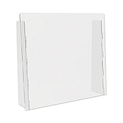 deflecto Counter Top Barrier with Full Shield, 27" x 6" x 23.75", Polycarbonate, Clear, 2/Carton (PBCTPC2724F)