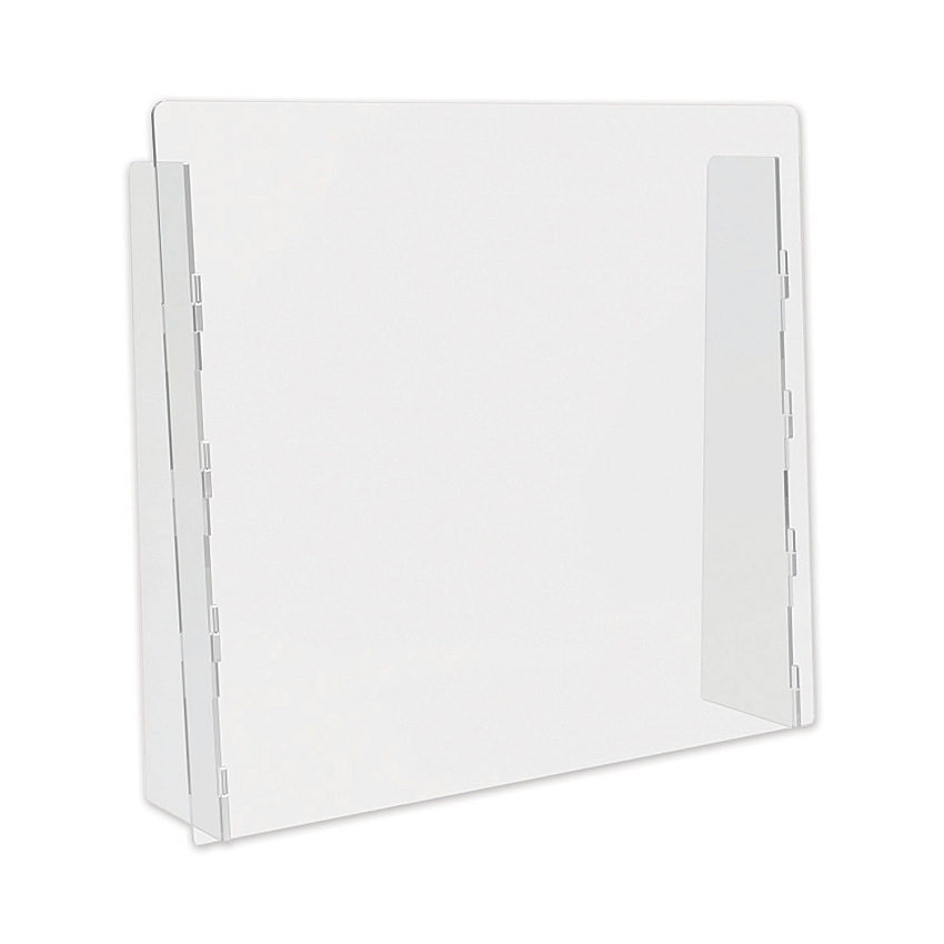 deflecto Counter Top Barrier with Full Shield, 27" x 6" x 23.75", Polycarbonate, Clear, 2/Carton (PBCTPC2724F)