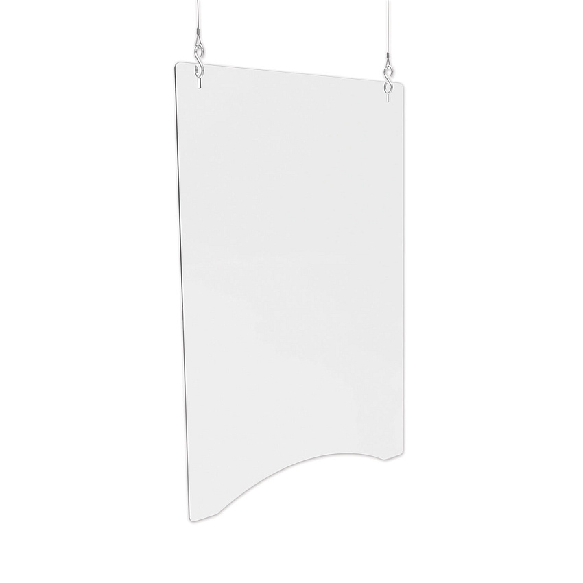 deflecto Hanging Barrier, 23.75" x 35.75", Acrylic, Clear, 2/Carton (PBCHA2436)
