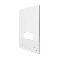 deflecto Mounting Safety Barrier with Pass Thru, 31.5" x 38", Polycarbonate, Clear, 2/Carton (PBCMPC3138P)