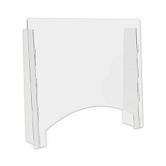 deflecto Counter Top Barrier with Pass Thru, 27" x 6" x 23.75", Acrylic, Clear, 2/Carton (PBCTA2724P)