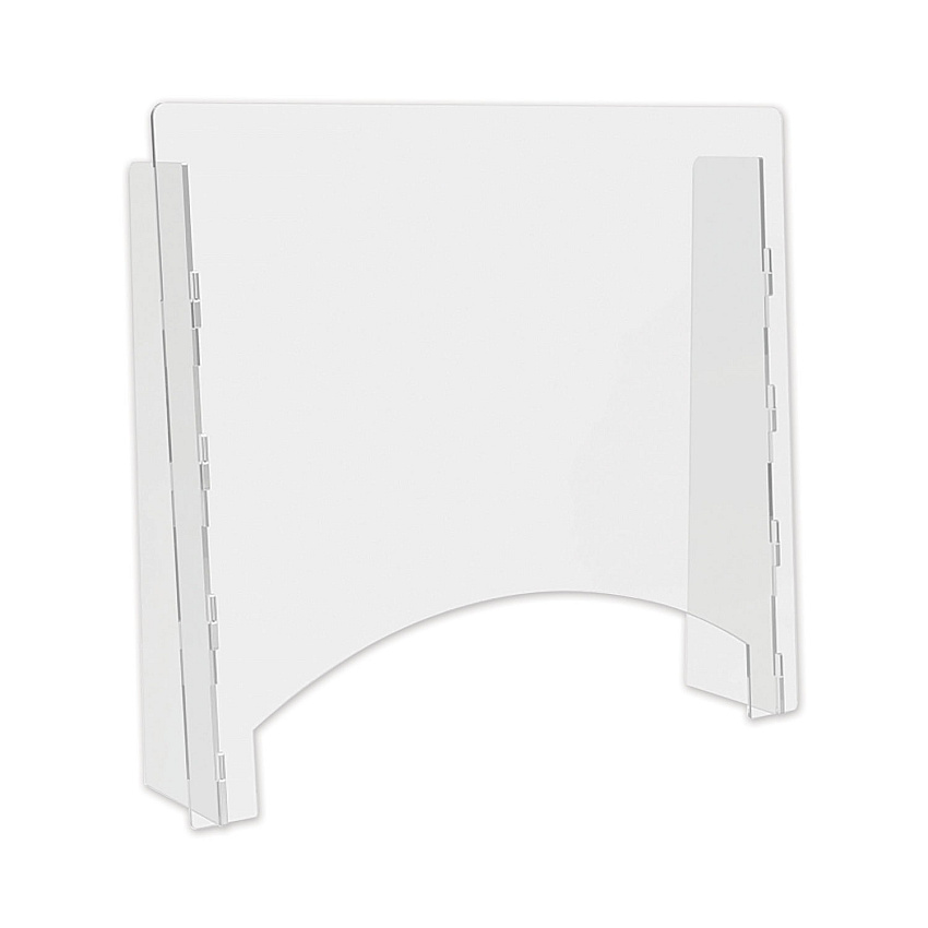 deflecto Counter Top Barrier with Pass Thru, 27" x 6" x 23.75", Acrylic, Clear, 2/Carton (PBCTA2724P)