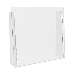 deflecto Counter Top Barrier with Full Shield, 27" x 6" x 23.75", Acrylic, Clear, 2/Carton (PBCTA2724F)
