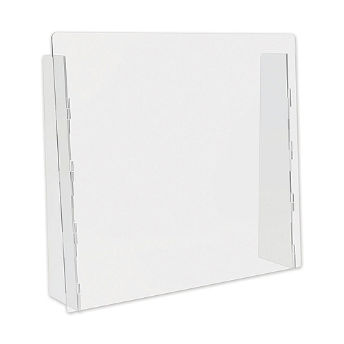 deflecto Counter Top Barrier with Full Shield, 27" x 6" x 23.75", Acrylic, Clear, 2/Carton (PBCTA2724F)