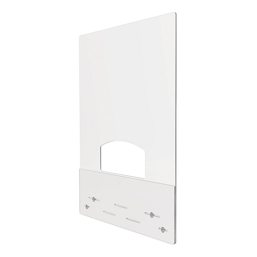 deflecto Mounting Safety Barrier with Pass Thru, 31.5" x 38", Acrylic, Clear, 2/Carton (PBCMA3138P)