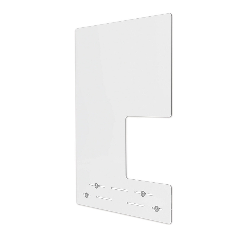 deflecto Mounting Safety Barrier with Side Pass Thru, 23.75" x 31.75", Polycarbonate, Clear, 2/Carton (PBCMPC2331S)