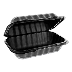 Pactiv Evergreen EarthChoice SmartLock Microwavable MFPP Hinged Lid Container, 9 x 6 x 3.25, Black, 270/Carton (YCNB80961000)