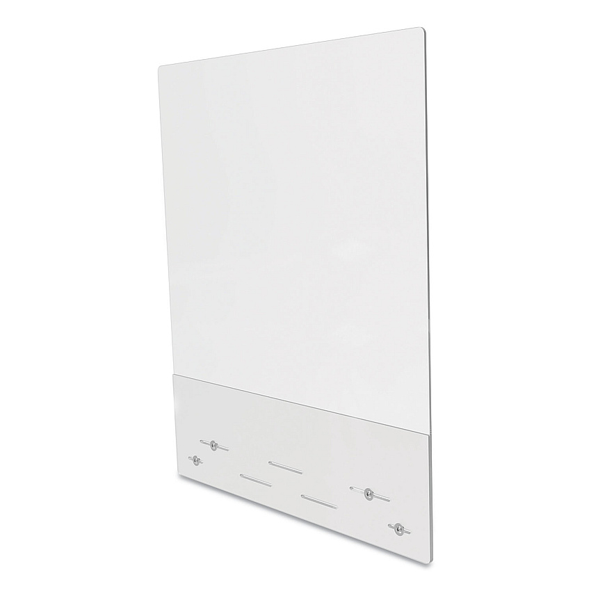 deflecto Mounting Safety Barrier with Full Shield and Brace, 31.5" x 38", Acrylic, Clear, 2/Carton (PBCMA3138FB)
