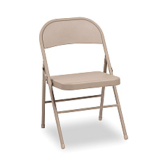 Alera All Steel Folding Chair, Supports Up to 300 lb, 16.5" Seat Height, Tan Seat, Tan Back, Tan Base, 4/Carton (ALEFCMT4T)