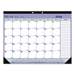 Blueline Academic Monthly Desk Pad Calendar, 21.25 x 16, White/Blue/Green, Black Binding/Corners, 13-Month (July-July): 2022-2023 (CA181731)