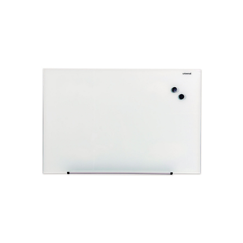 Universal Frameless Magnetic Glass Marker Board, 36" x 24", White (UNV43202)