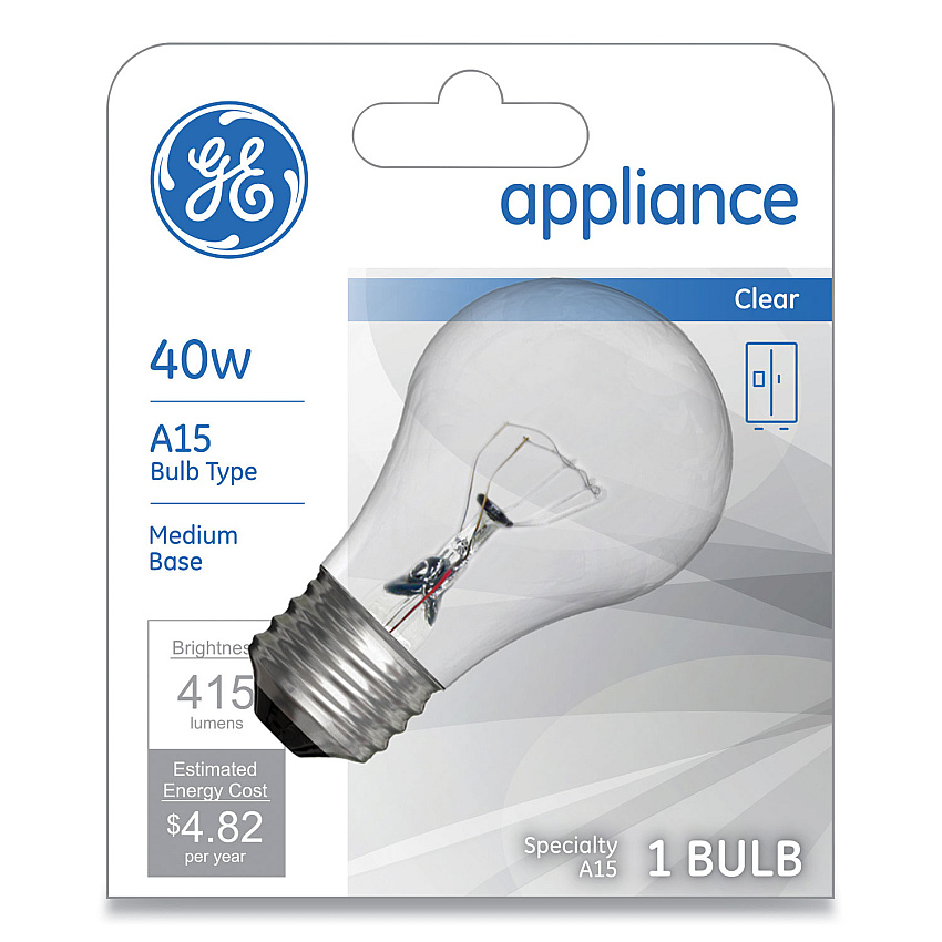 GE Incandescent A15 Light Bulb, 40 W, Clear (15206)
