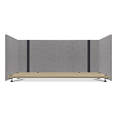 Lumeah Adjustable Desk Screen with Returns, 48 to 78 x 29 x 26.5, Polyester, Gray (LUAD48301G)