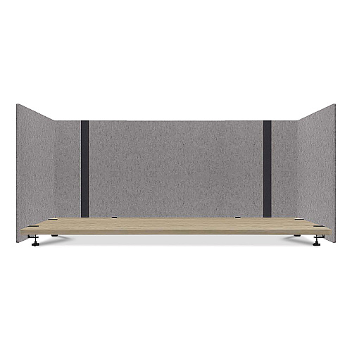 Lumeah Adjustable Desk Screen with Returns, 48 to 78 x 29 x 26.5, Polyester, Gray (LUAD48301G)