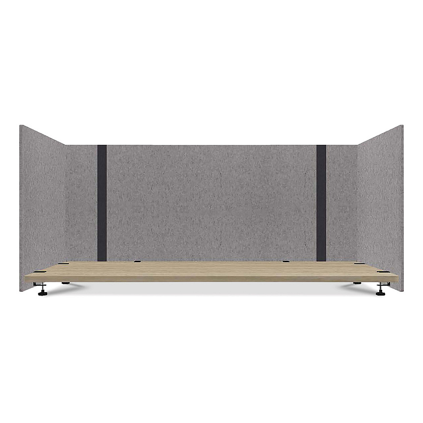 Lumeah Adjustable Desk Screen with Returns, 48 to 78 x 29 x 26.5, Polyester, Gray (LUAD48301G)