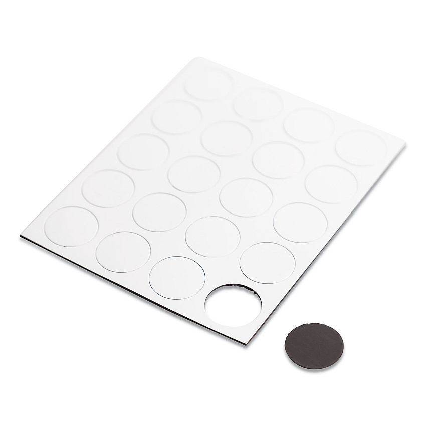 U Brands Heavy-Duty Board Magnets, Circles, White, 0.75", 20/Pack (FM1618)