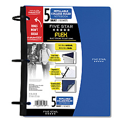 Five Star FLEX Notebook, 5 Subject, Medium/College Rule, Randomly Assorted Covers, 11 x 8.5, 150 Sheets (08128)