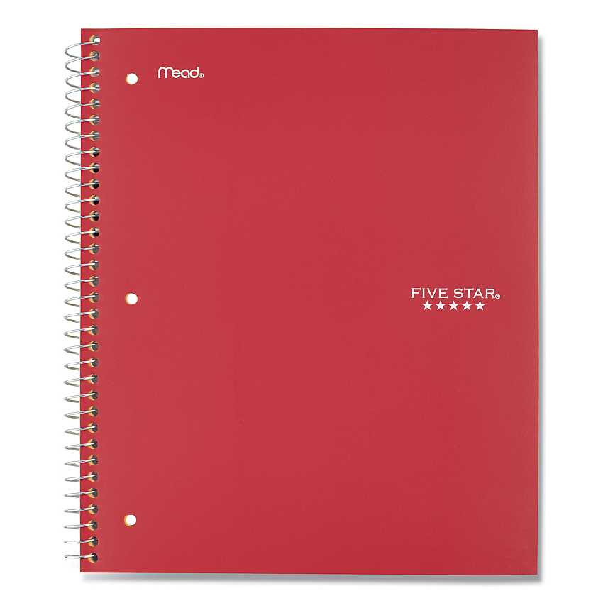 Five Star Wirebound Notebook, 5 Subject, 8 Pockets, Wide/Legal Rule, Randomly Assorted Covers, 10.5 x 8, 200 Sheets (51016)