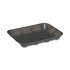 Pactiv Evergreen Supermarket Tray, #4D, 9.58 x 7.08 x 1.25,  Black, 400/Carton (51P904D)