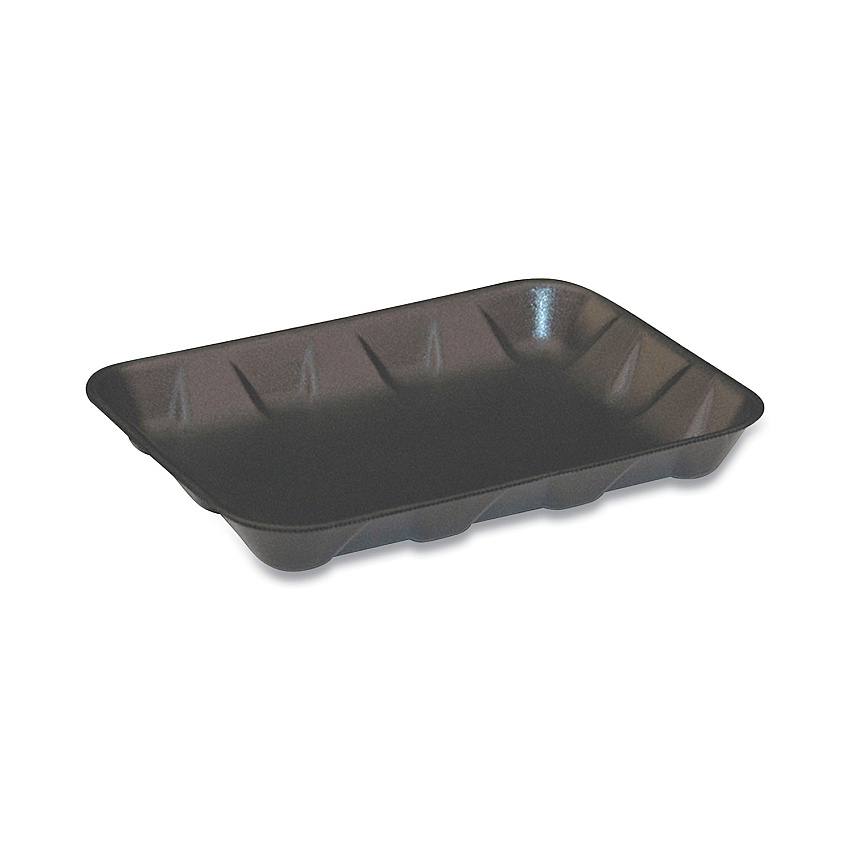 Pactiv Evergreen Supermarket Tray, #4D, 9.58 x 7.08 x 1.25,  Black, 400/Carton (51P904D)