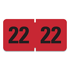 Smead Yearly End Tab File Folder Labels, 22, 0.75 x 1.5, Red, 500 Labels/Roll (68322)