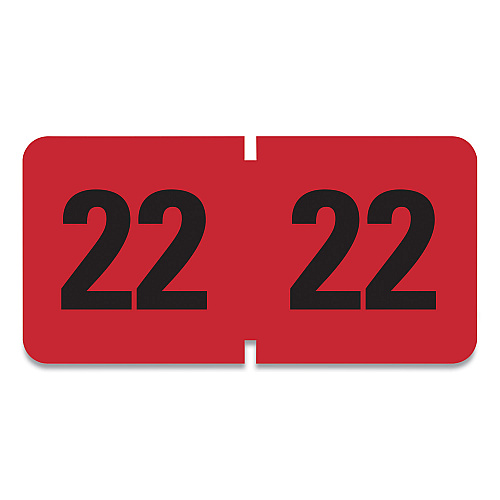 Smead Yearly End Tab File Folder Labels, 22, 0.75 x 1.5, Red, 500 Labels/Roll (68322)
