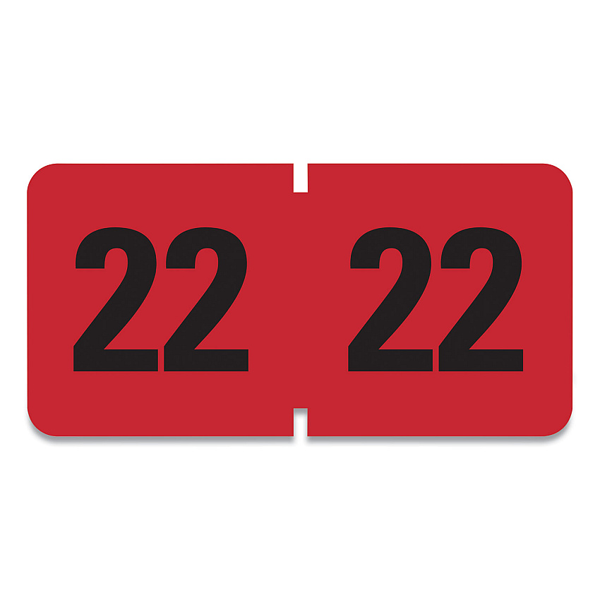 Smead Yearly End Tab File Folder Labels, 22, 0.75 x 1.5, Red, 500 Labels/Roll (68322)