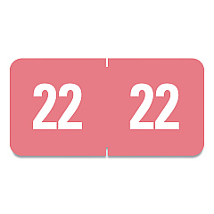 Smead Yearly End Tab File Folder Labels, 22, 0.5 x 1, Pink, 25/Sheet, 10/Sheets per Resealable Pegboard Display Pack, 250/Pack (67922)