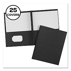 Avery Two-Pocket Folder, Prong Fastener, 0.5" Capacity, 11 x 8.5, Black, 25/Box (47978)