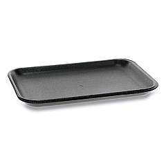 Pactiv Evergreen Supermarket Tray, #2, 8.38 x 5.88 x 0.69, Black, 500/Carton (51P902S)