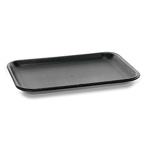 Pactiv Evergreen Supermarket Tray, #2, 8.38 x 5.88 x 0.69, Black, 500/Carton (51P902S)