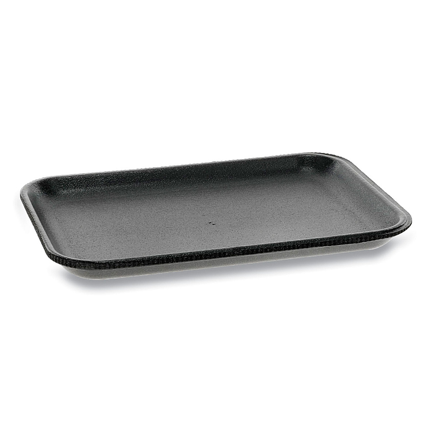 Pactiv Evergreen Supermarket Tray, #2, 8.38 x 5.88 x 0.69, Black, 500/Carton (51P902S)