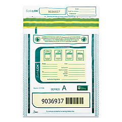 SafeLOK Deposit Bag, Plastic, 9 x 12, White/Gray, 100/Pack (585089)